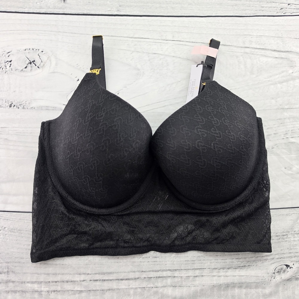 NWT Victoria's Secret The Icon Pushup Corset Top Bra Black Lace Underwire 38DD